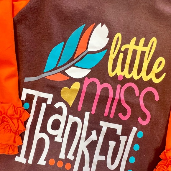 Orange and Brown Thankful Shirt - Picture 2 of 2